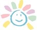drawing in crayon of smiling face with pastel color hair
